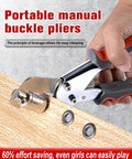 Pro Grade Grommet Kit With Hammer And Bag Includes 200 10mm And 300 6mm Grommets Two Hole Puncher And Eyelet Tool pliers in use