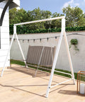 Heavy Duty Metal Porch Swing Stand For Outdoor Use 528 Lb Weight Capacity A Frame Hanging Chair Stand For Backyard Patio Lawn Playground White Stand Only