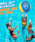Kids playing with Five Color Rainbow Water Skipping Balls Set For Pool Play Soft TPR Material Easy Grip Floating Design