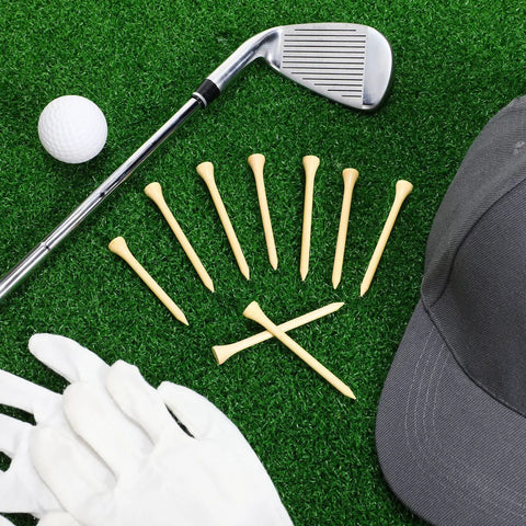 Bulk 2000 Pack Bamboo Golf Tees Two And Three Quarters Inch Natural Wood Color Friction Reducing Durable Accessories