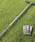 36 Inch Stainless Steel T Style Soil Sample Probe With Foot Pedal, Breaks Down To 23 Inch For Easy Transport, displayed on grass