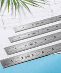 Beefy Machinist Ruler Set Four Pack Stainless Steel With Six Eight Twelve And Fourteen Inch Lengths In Metric And Imperial