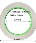 Copper Tape One Quarter Inch Double Sided Conductive Foil Tape For EMI Shielding Soldering Electrical Repairs Stained Glass Grounding Two Pack Twenty One Point Eight Yards Each, image showing tape roll dimensions
