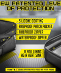 Fireproof Document Bag with Lock for Papers and Gadgets, water resistant, 4 layer silicone coated fiberglass, aluminum foil lining