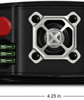 Top Rated 400 Watt DC To AC Power Inverter For Cars RVs And Trailers features dual AC outlets and USB ports, measurement details included.