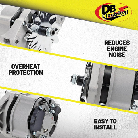 Front and side view of Alternator Replacement For Thermo King 1E32216G01, 41-6781, 12224N with rugged build features.