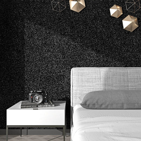 Black Glitter Peel And Stick Wallpaper For Cabinets And Walls DIY Friendly Self Adhesive Glitter Paper With Sparkle in bedroom decor