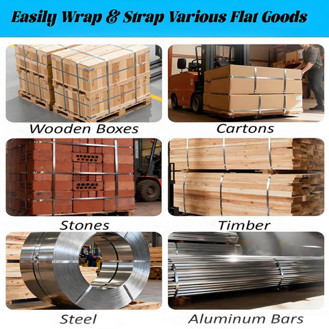 Heavy Duty Stainless Steel Strapping Tool Manual Belt Bundler For 13 To 19mm Metal Strap Packers securing wooden boxes and cartons.