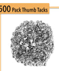 Real Solid Silver Flat Head Thumb Tacks And Push Pins With Slick Low Profile Design Straight Up Perfect For Bulletin Boards Office Crafts And School Projects In A Massive Five Hundred Pack That Really Gets The Job Done, bulk pack view.