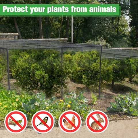 Stronger Garden Mesh Netting For Outdoor Plants And Veggies 10 X 12 Ft Black PP Nanocomposite Bird Barrier protecting garden