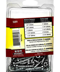 Wood Pocket Hole Screws 1-Inch Pan Head Torx Self-Tapping Coarse Thread Zinc Coated 100-Pack packaging with screws visible