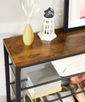 Ditch The Closet Mess With This Giant Shoe Rack Featuring Adjustable Metal Mesh Shelves For Entryway Or Mudroom Park Dozens Of Daily Kicks Rustic Brown Storage Unit with decor elements on top.