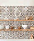 Loire Noce 9.75 Inch Square Porcelain Floor And Wall Tile Dope Glazed Mix Texture With Subtle Tone Variation in kitchen decor