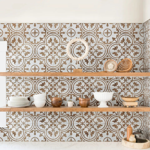 Loire Noce 9.75 Inch Square Porcelain Floor And Wall Tile Dope Glazed Mix Texture With Subtle Tone Variation in kitchen decor