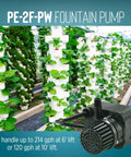 Powerful Workhorse Compact Submersible Fountain Pump For Small Ponds And Water Features, 115 Volt, One Fortieth HP, 300 GPH