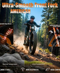 Dual Motor Electric Bike With 5600W Output And 50 MPH Speed Gives Adults A Badass Ride featuring ultra-smooth front fork on off-road trail.