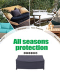Heavy Duty Waterproof UV Resistant I Shape 3 Seater Patio Sofa Cover with Drawstring Hem and Windproof Adjustable Leg Straps Grey 82"