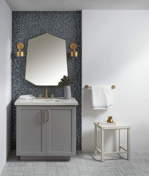 Bathroom vanity setup featuring Undermount Bathroom Sink With Overflow In White, Premium Vitreous China, 18.25 By 11.94 By 6.88 Inches