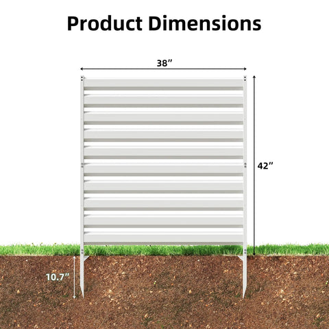 42 Inch High By 38 Inch Wide Three Panel Air Conditioner Fence Panels dimensions illustration with height and width