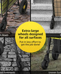 Space Savvy Shopping Cart With 360 Degree Swivel Wheels Foldable And Lightweight For Groceries Laundry And More on rugged terrain