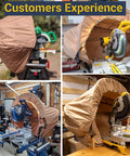 Dust Collection Hood With Led Light For 10 Inch And 12 Inch Miter Saws Universal Fit Heavy Duty Miter Saw Dust Collector Hood With Storage Bag And Quick Setup For Garage Shop And Jobsite Khaki in various setups
