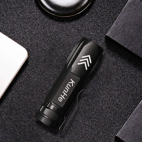 Single flashlight from the Five Pack Mini USB-C Rechargeable Flashlights, Tiny Yet Mighty High-Lumen Pocket Lights, Clip-On EDC.