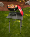 14 Inch Portable Charcoal Grill With Locking Lid And Dual Vents Lightweight Tabletop BBQ For Camping Tailgates And Cookouts