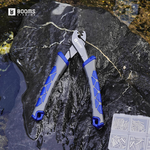 6.5 Inch Crimping Pliers For Single Barrel Crimpers With 300 Sleeves And A Lanyard Included XW41 on wet rock surface