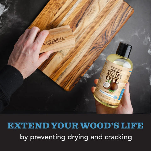 Person applying Fractionated Coconut Oil Cutting Board Oil For Kitchen Counters, Butcher Blocks, Wooden Bowls And Utensils, Food Safe