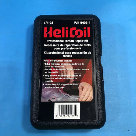 Master H-Coil 5402-4 Thread Repair Kit 1/4-28 Inch Stainless Steel 304 SS package with tools and instructions
