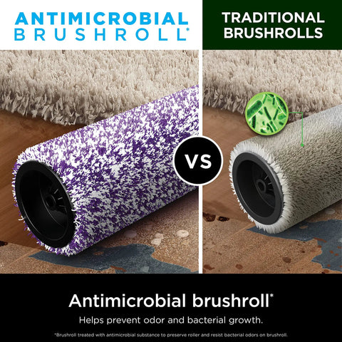 Comparison between HydroVac Antimicrobial Brushroll and traditional brushroll on carpets with bacteria graphic