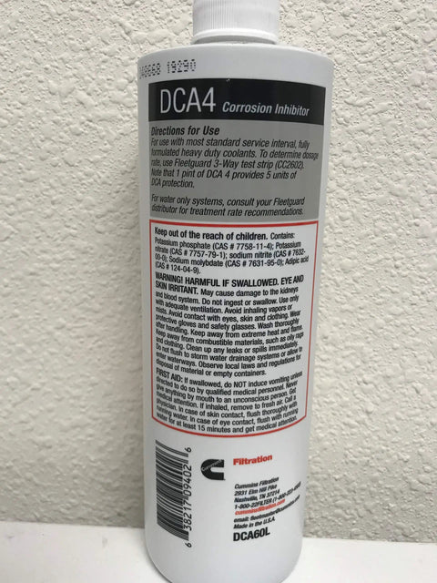 Heavy Duty Diesel Engine Coolant Additive For Cavitation And Corrosion Shield In Work Trucks 16 Oz Bottle with label details.
