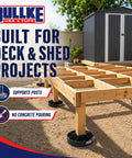 Round Floating Deck Block Pedestals for Pier and Shed Foundations, Heavy Duty Handi Block USA Made 6 Pack under wooden structure.