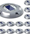 Solar Deck Lights 12 Pack White Solar Powered Outdoor LED Path Markers for Driveway Dock Step Sidewalk Garden Ground Pathway
