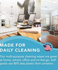 Collage showing clean kitchen, office, and workspace with text emphasizing Go To Alcohol Free Medical Grade Disinfecting Wipes Pack Of 2 With 160 Count And Extra Large Sheets For Multiple Surface Cleaning Sanitizer No Bleach Gentle Yet Effective for daily use.