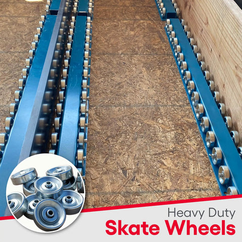 Beefed Up Heavy Duty Conveyor Skate Wheels 10 Pack for Flow Rail Systems Replacement Zinc Plated Steel Roller Wheels