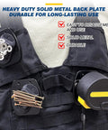 Double Pack Magnetic Tool Holder with dual strong magnets holding screws and washers on utility vest for easy access.