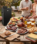 Smooth Operator Vertical Electric Smoker 1600W With Eight Hella Roomy Chrome Racks Digital Temp Control Meat Oven at BBQ party.