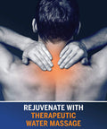 Man using UltraThin Handheld Shower Head With PowerPulse Massage for therapeutic neck massage, highlighting spa-like benefits.