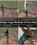 Heavy Duty Forged Steel Tent Stakes 8 Inch Kit With Storage Bag 8 16 32 Pack Camping Gear multiple tent stake usage methods