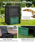 Outdoor Garden Compost Bin 80 Gallon 300L BPA Free Plastic No Fuss Easy Setup Barrel in garden with open lids