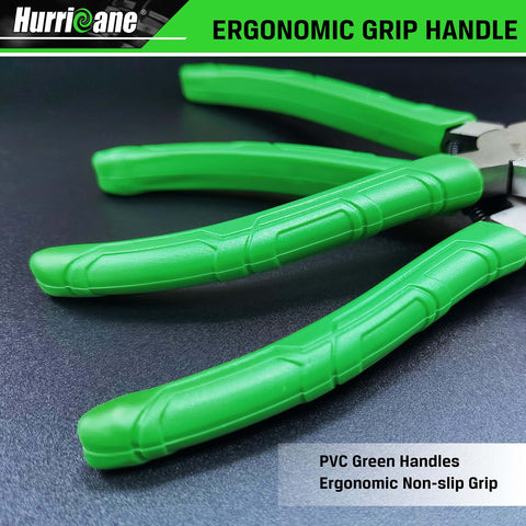 4 Piece Snap Ring Pliers Set With 7 Inch Internal And External Circlip Pliers Kit, straight and bent jaw, CR-V steel, green handles