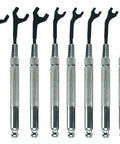 Open End Metric Wrench Set 8 Piece Includes 2.5mm 3mm 3.2mm 4mm 5mm 5.5mm 6mm 7mm Sizes Steel Handles With Knurled Grip