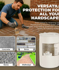 Premium Penetrating Masonry Sealer For Concrete Brick And Pavers Sets Up Tough As Nails Water Barrier 55 Gallon can being applied to pavers.