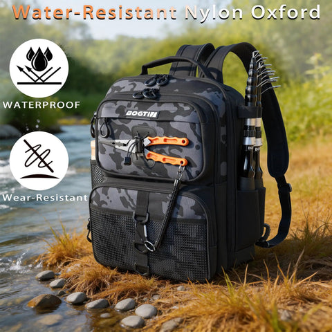 All In One Fishing Backpack Kit With 139 Lures Tackle Boxes Pliers Scissors And Gear 25L Lightweight Camo Bag With Rod Holders