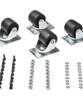 Heavy Duty 2 Inch Universal Swivel Casters Set For 4 Post Server Racks And Cabinets, M6 Bolt Pattern 45x75mm, 4 Pack, Steel And Plastic Wheels.