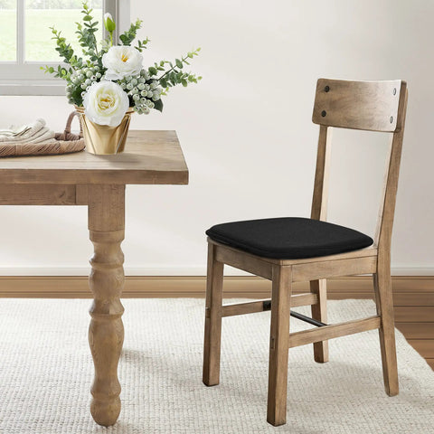 Four Pack Non Slip Dining Chair Cushions Set U Shaped Indoor Seat Pads 15 By 16 Inches Plush Breathable Fabric Black