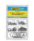 66 Piece Must Have Stainless Steel Cotter Ring Kit for Clevis Pins With All Popular Sizes Including Three Sixteenth Inch, Quarter Inch, Five Sixteenths Inch, Three Eighths Inch and Half Inch Rings in packaging