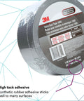 Value Thin Silver Duct Tape Single Roll, High-Tack Synthetic Rubber Adhesive, Moisture-Resistant Polyethylene Backing, Easy Tear by Hand