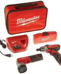 12 Volt Cordless Screwdriver And LED Work Light Combo Kit With Bit Set and charger in carrying case